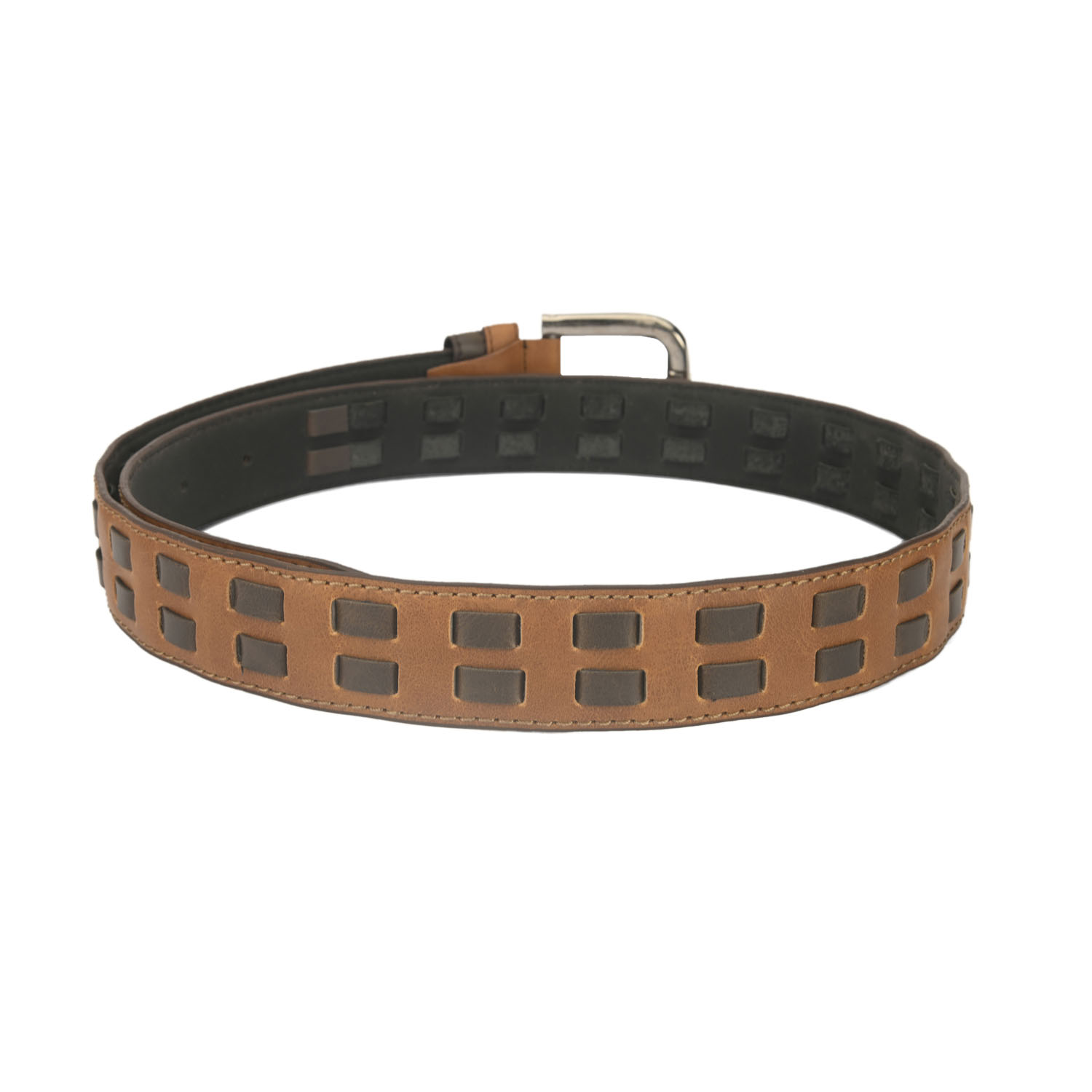 Men's Casual Textured Perforated Belt Tan - LZ-CB-102