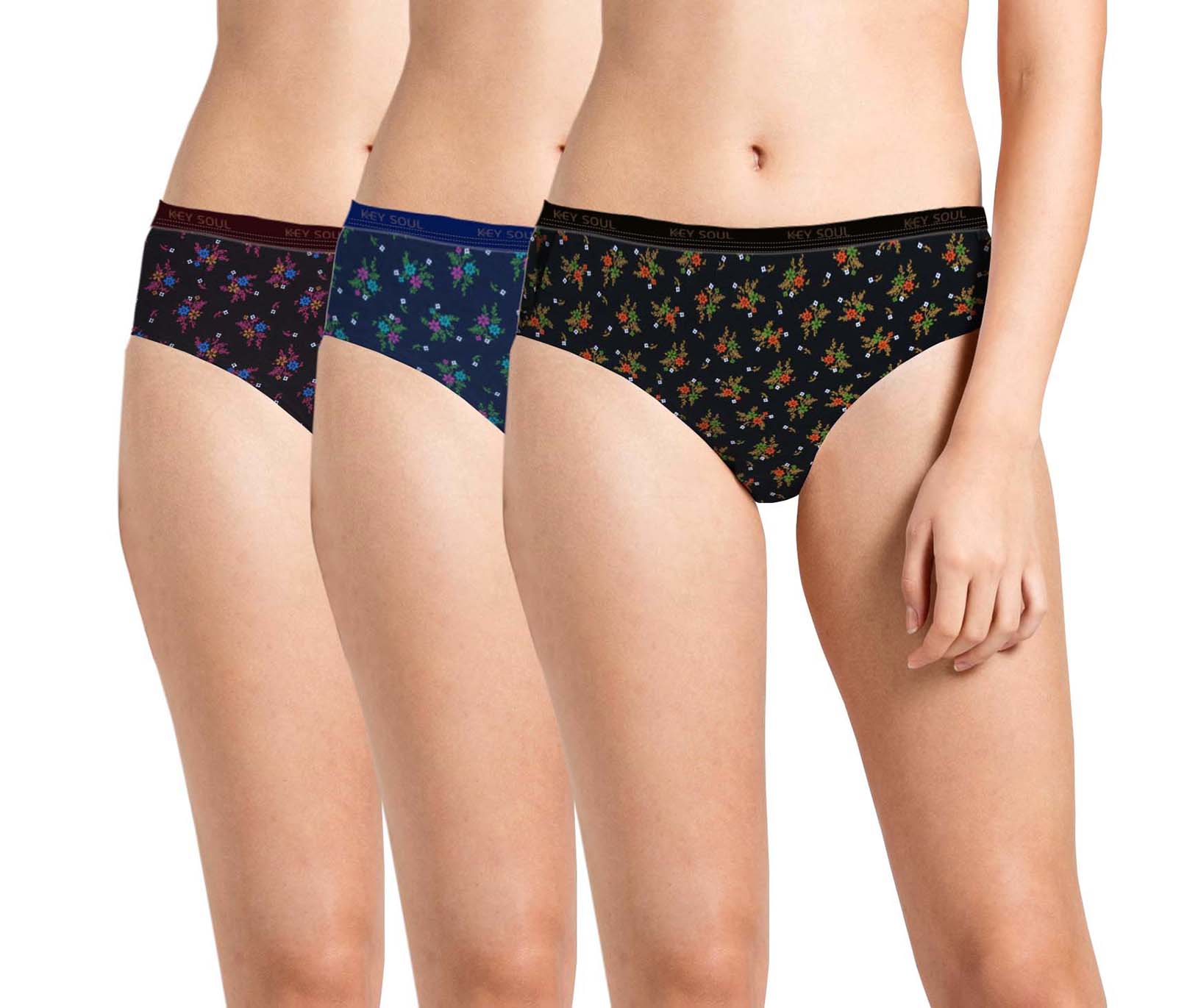 Printed Outer Elastic Panty Pack of 3 KS002 O3 Pack 36 3xl size Only
